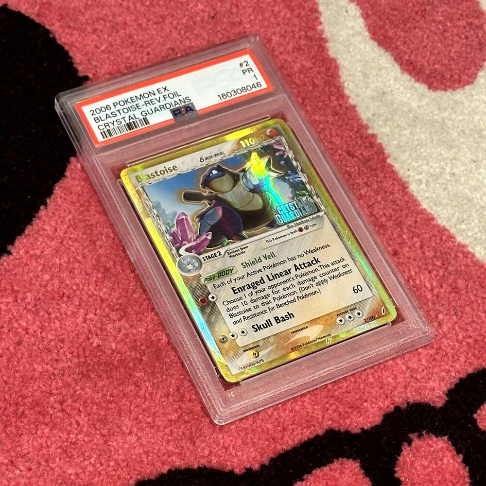Blastoise #2 – Pokémon Crystal Guardians – Reverse Holo Stamped – PSA 1 – POP 60